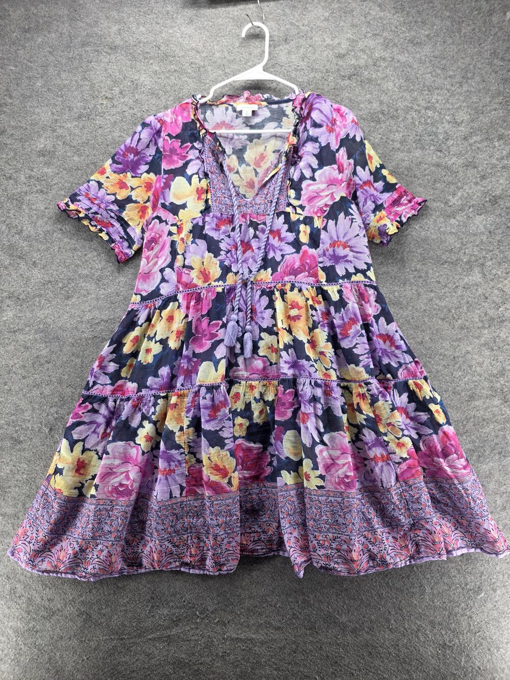 Sundance Dress Womens M Multicolor Sundress Trapeze Swing Short Floral Boho